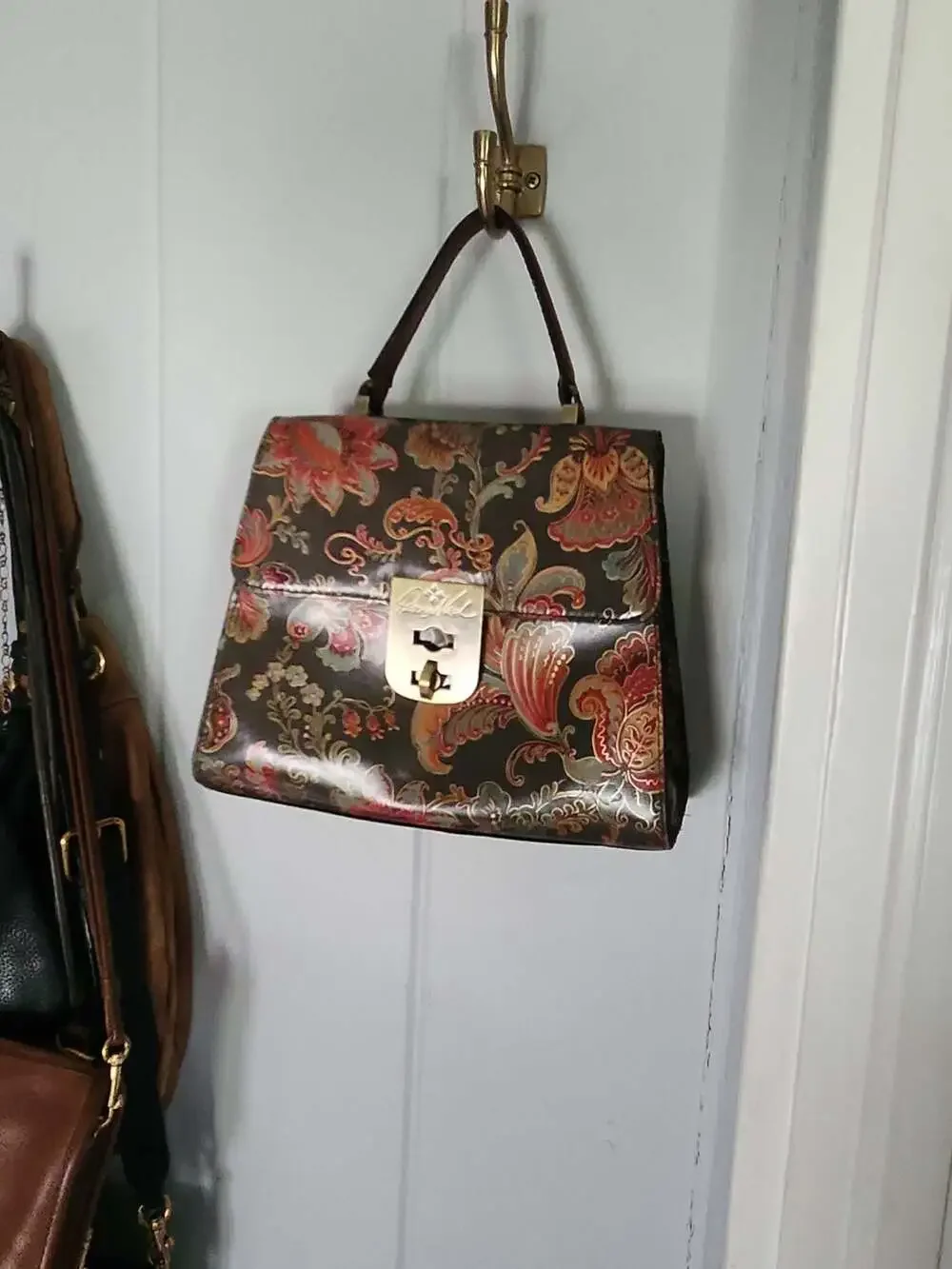Patricia Nash Floral Tooled Leather Satchel Handbag w/o crossbody strap - Picture 1 of 6